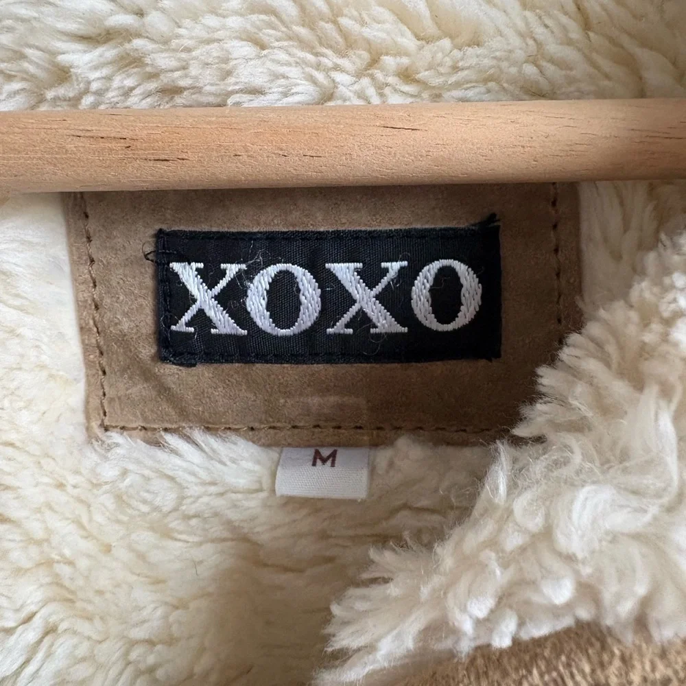 Vintage Y2K XOXO Suede Shearling Jacket Medium